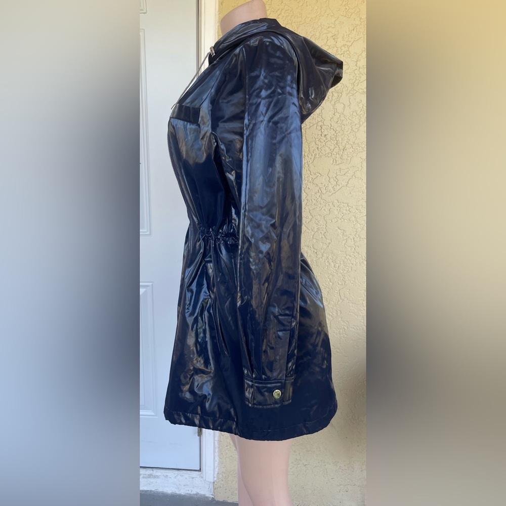 Jane Post Shiny Navy Hooded Utility Jacket - Picture 4 of 16